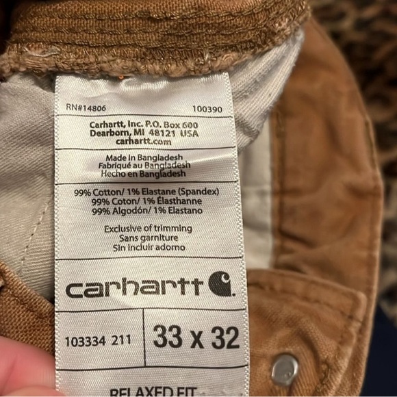 Carhartt Brown Relaxed Fit Double Knees Work Distressed Pants - Picture 13 of 13